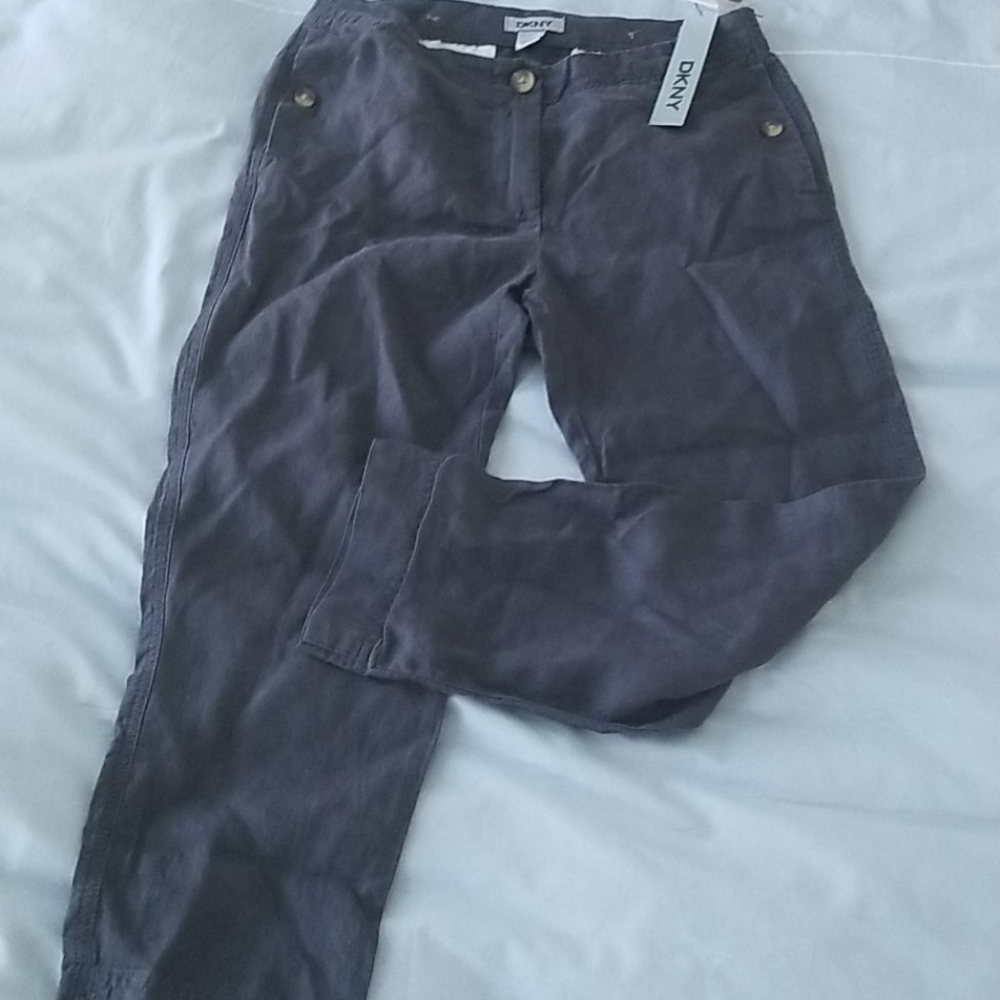 NWT DKNY Cropped Linen Pants